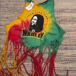 NWT bob Marley fringe shirt